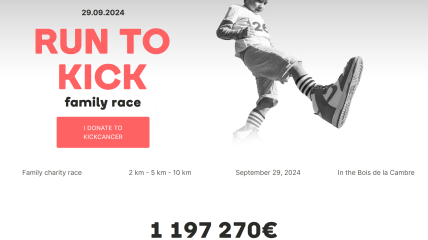 KickCancer's Run to Kick zamelt meer dan 1 miljoen euro in